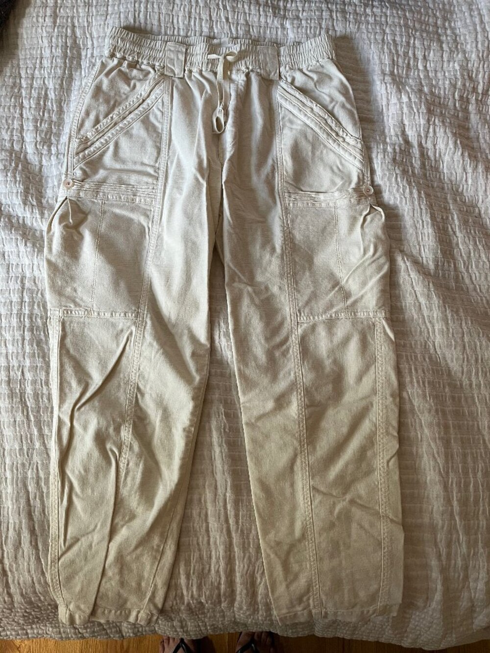 Anthropologie Ivory Cargo Pants -26